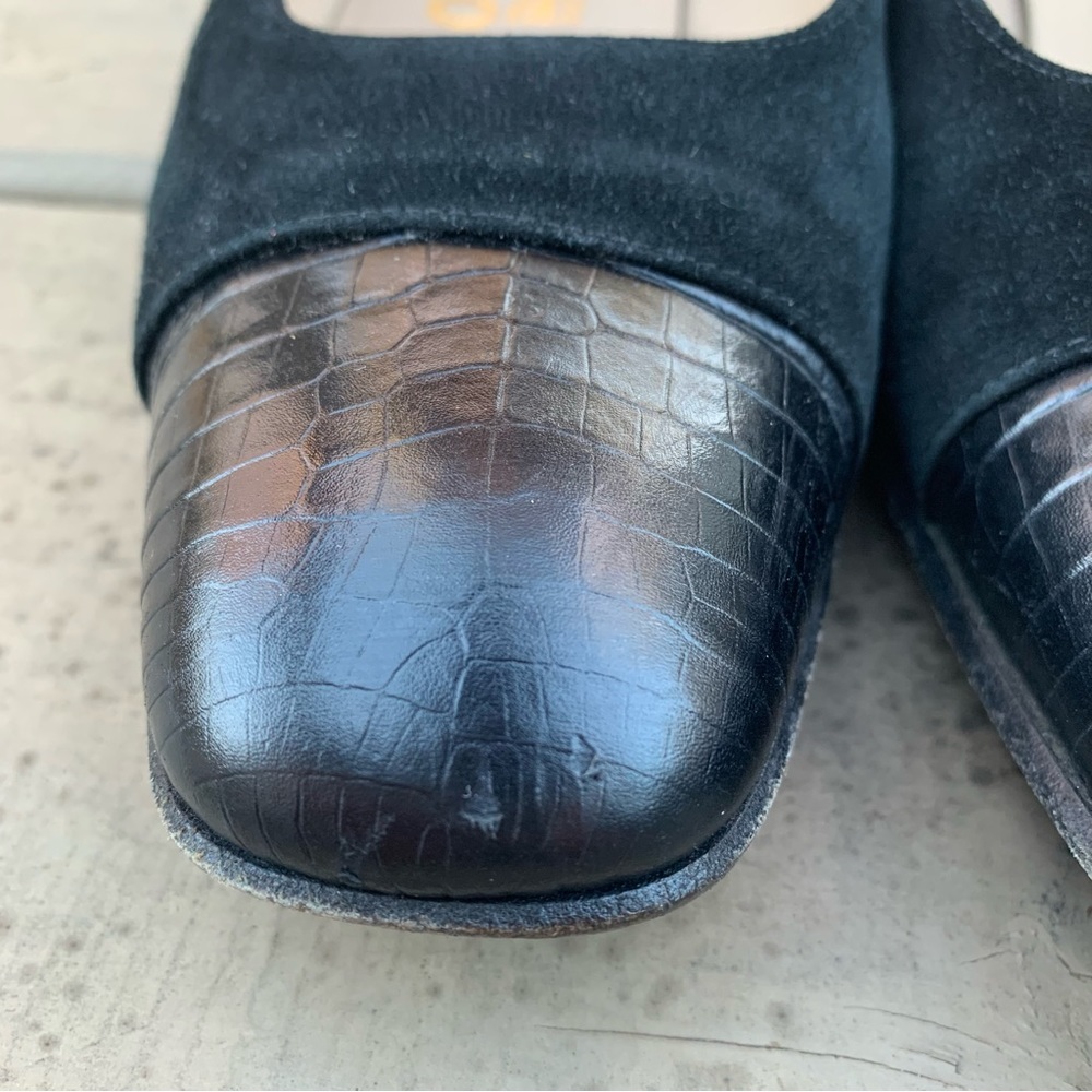 Salvatore Ferragamo black embossed leather cap toe and suede shoes size 7.5 B - Picture 6 of 15